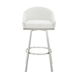 Armen Living - Noran Swivel Bar or Counter Stool in Faux Leather and Metal - 840254335745