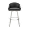 Armen Living - Noran Swivel Bar or Counter Stool in Faux Leather and Metal - 840254335752