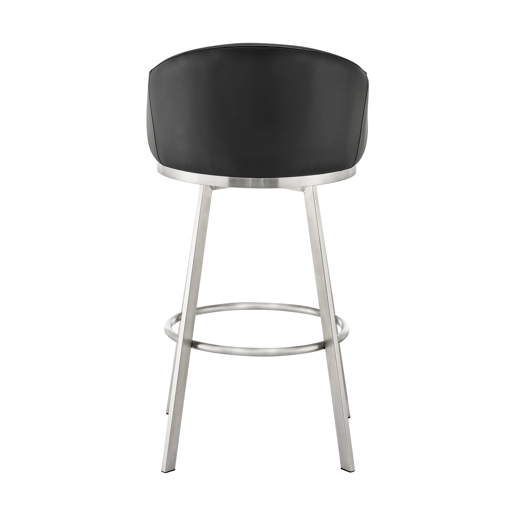 Armen Living - Noran Swivel Bar or Counter Stool in Faux Leather and Metal - 840254335752