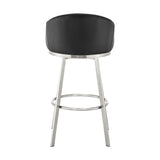 Armen Living - Noran Swivel Bar or Counter Stool in Faux Leather and Metal - 840254335752