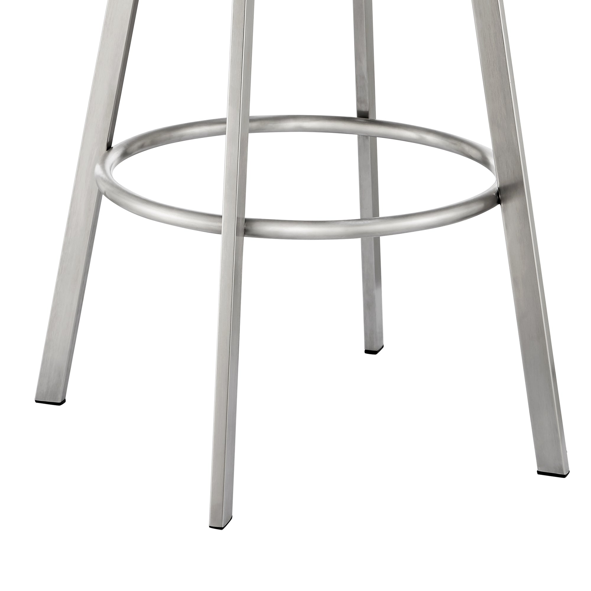 Armen Living - Noran Swivel Bar or Counter Stool in Faux Leather and Metal - 840254335752