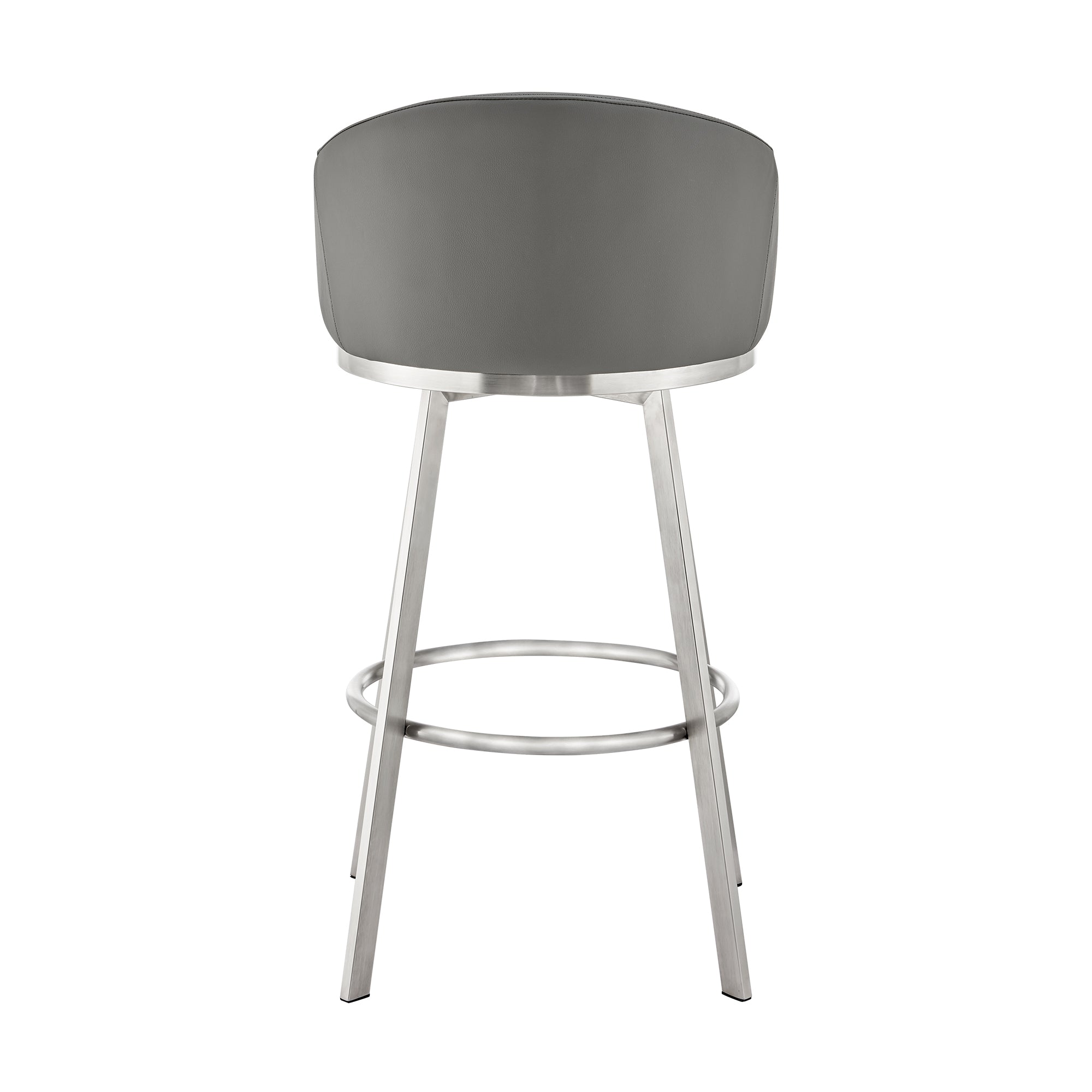 Armen Living - Noran Swivel Bar or Counter Stool in Faux Leather and Metal - 840254335769