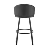 Armen Living - Noran Swivel Bar or Counter Stool in Faux Leather and Metal - 840254335776