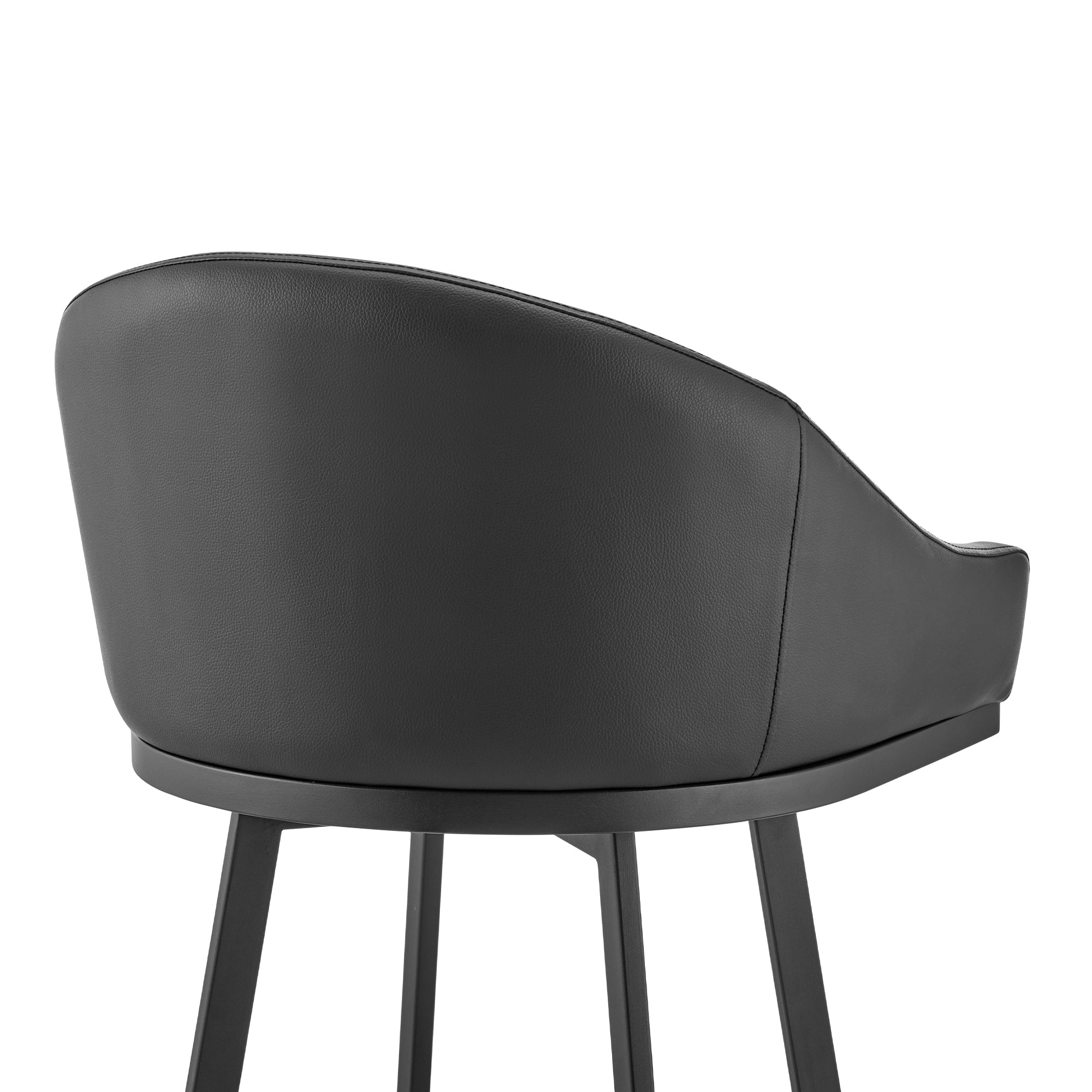 Armen Living - Noran Swivel Bar or Counter Stool in Faux Leather and Metal - 840254335776