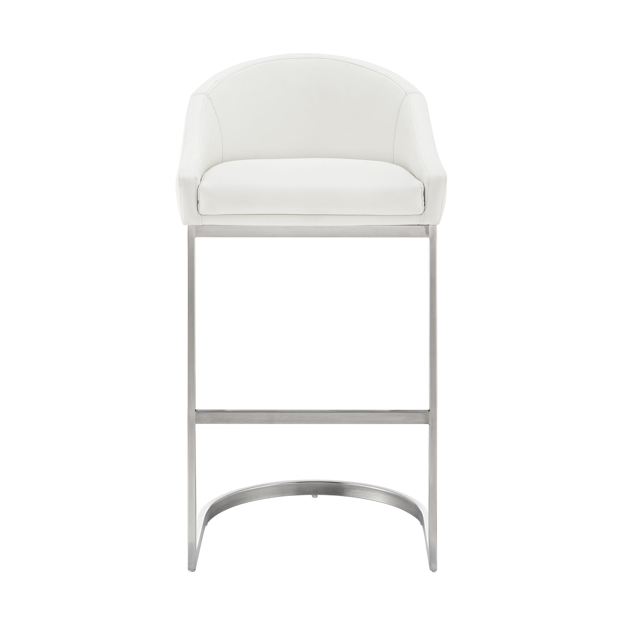 Armen Living - Atherik Bar or Counter Stool in Faux Leather and Metal - 840254335790