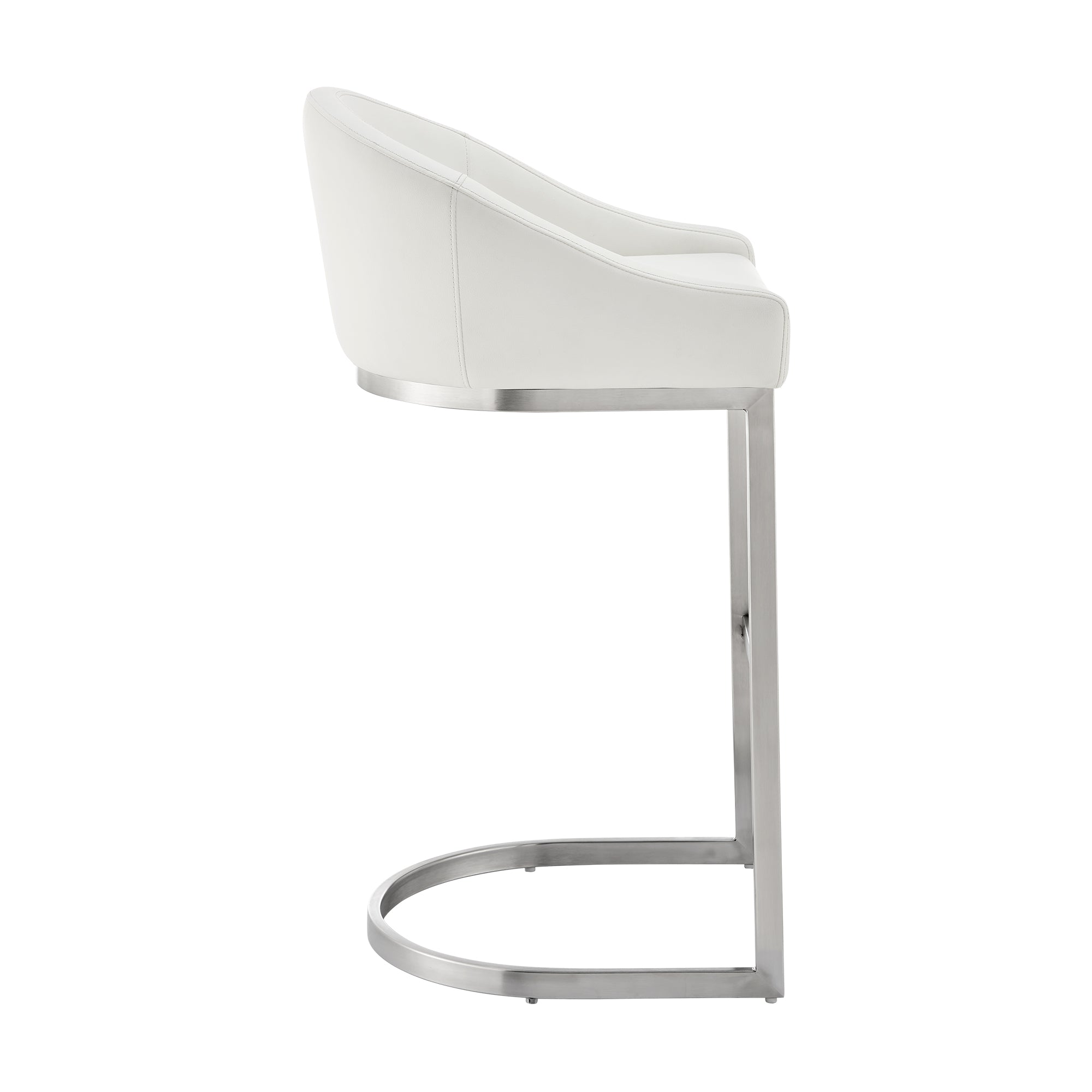 Armen Living - Atherik Bar or Counter Stool in Faux Leather and Metal - 840254335790