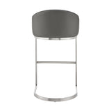 Armen Living - Atherik Bar or Counter Stool in Faux Leather and Metal - 840254335806
