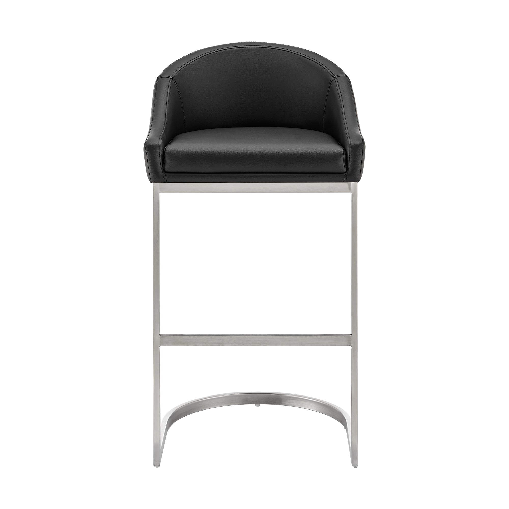 Armen Living - Atherik Bar or Counter Stool in Faux Leather and Metal - 840254335813