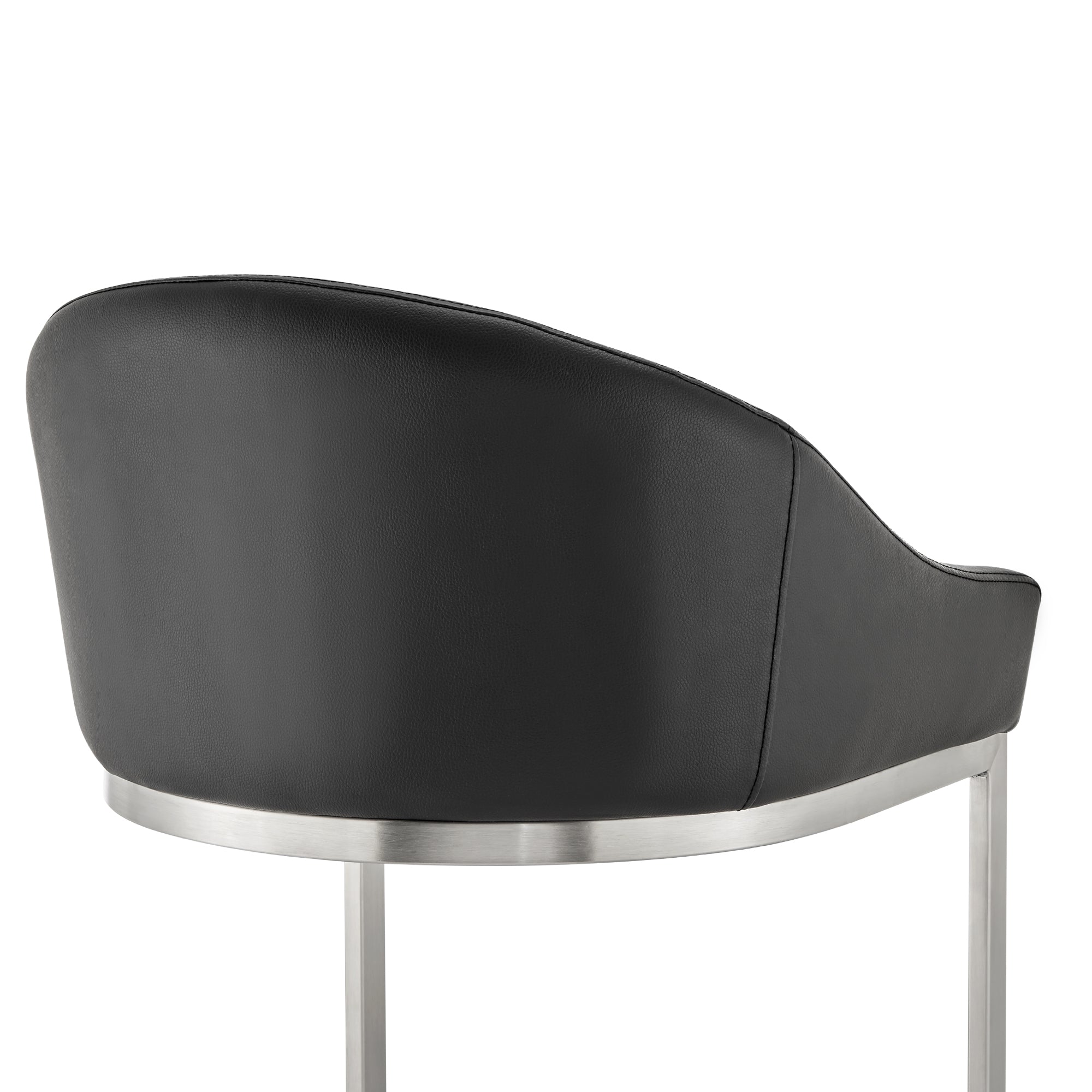 Armen Living - Atherik Bar or Counter Stool in Faux Leather and Metal - 840254335813