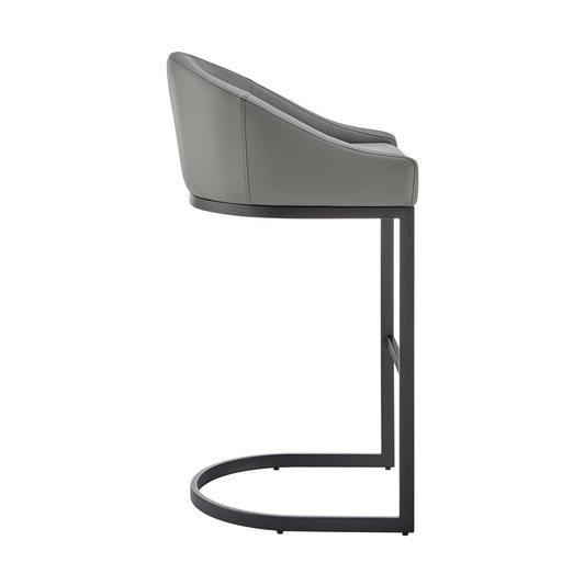Armen Living - Atherik Bar or Counter Stool in Faux Leather and Metal - 840254335820