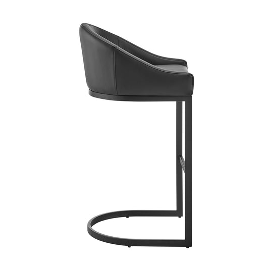 Armen Living - Atherik Bar or Counter Stool in Faux Leather and Metal - 840254335837