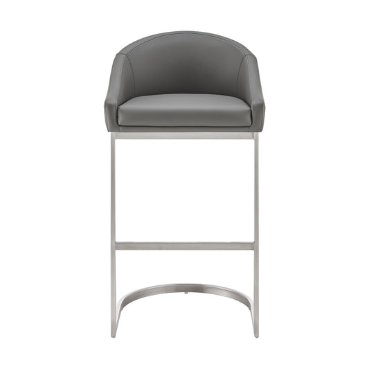Armen Living - Atherik Bar or Counter Stool in Faux Leather and Metal - 840254335851