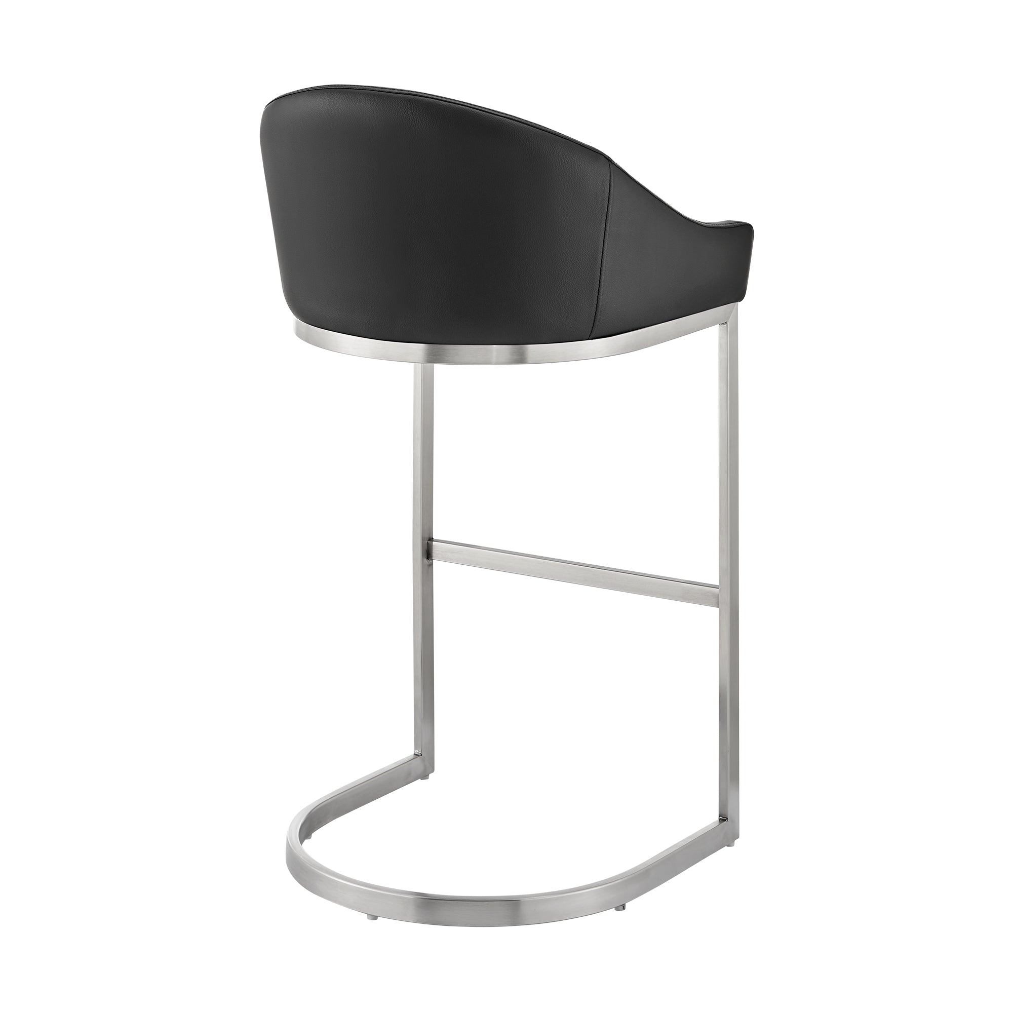 Armen Living - Atherik Bar or Counter Stool in Faux Leather and Metal - 840254335868