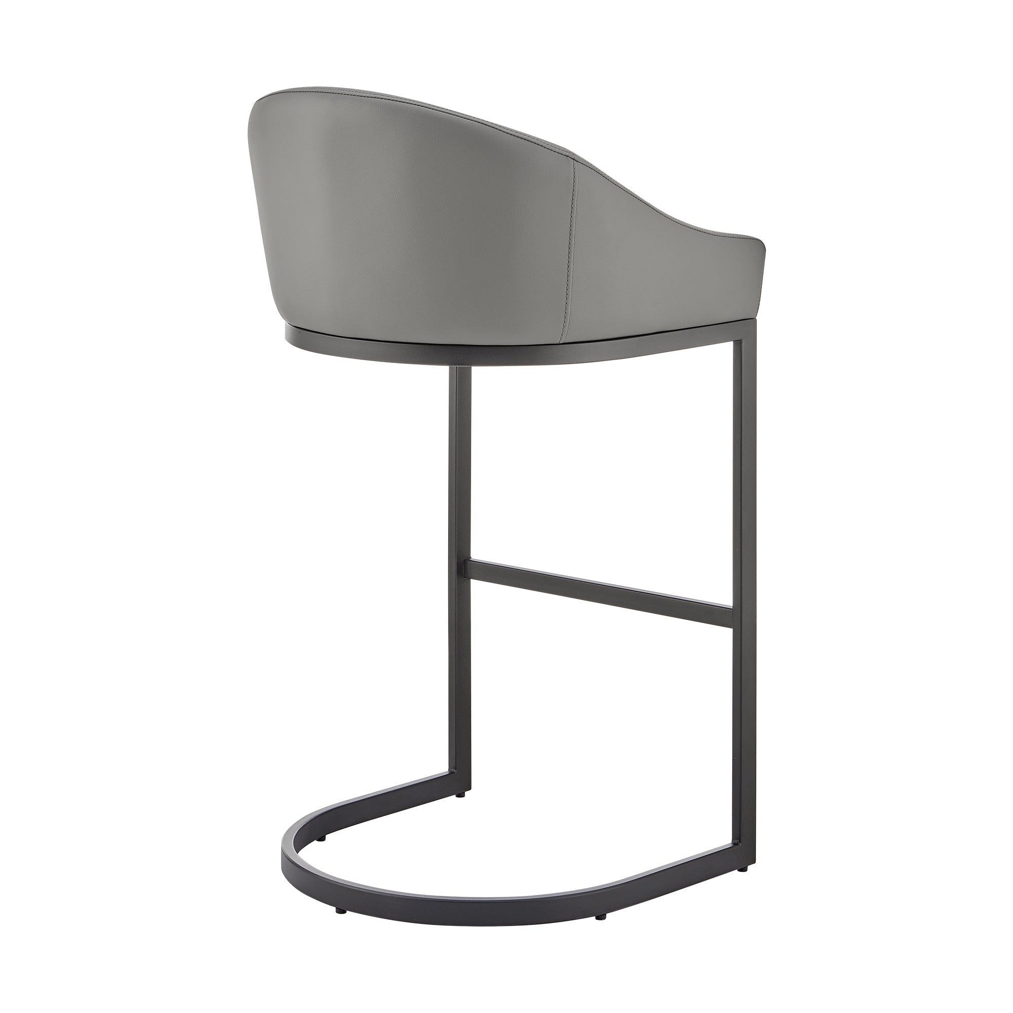 Armen Living - Atherik Bar or Counter Stool in Faux Leather and Metal - 840254335875