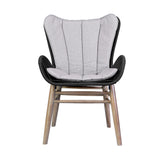 Armen Living - Fanny Outdoor Patio Dining Chair in Eucalyptus Wood and Rope with Grey Cushions - 840254335967