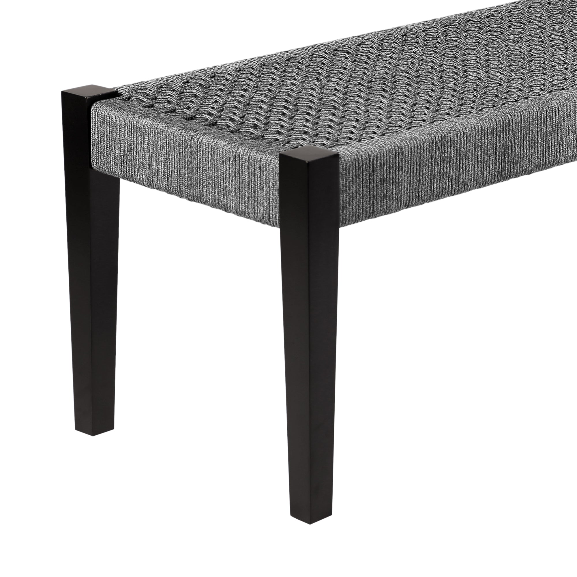 Armen Living - Camino Indoor Outdoor Dining Bench in Eucalyptus Wood and Rope - 840254336018