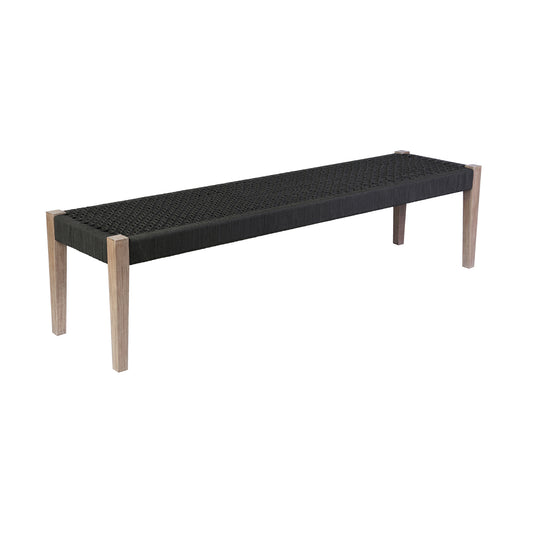 Armen Living - Camino Indoor Outdoor Dining Bench in Eucalyptus Wood and Rope - 840254336025