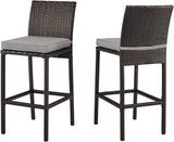 Crosley Furniture - Palm Harbor 2Pc Outdoor Wicker Bar Stool Set Gray/Brown - 2 Bar Height Bar Stools