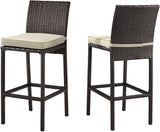 Crosley Furniture - Palm Harbor 2Pc Outdoor Wicker Bar Stool Set Sand/Brown - 2 Bar Height Bar Stools