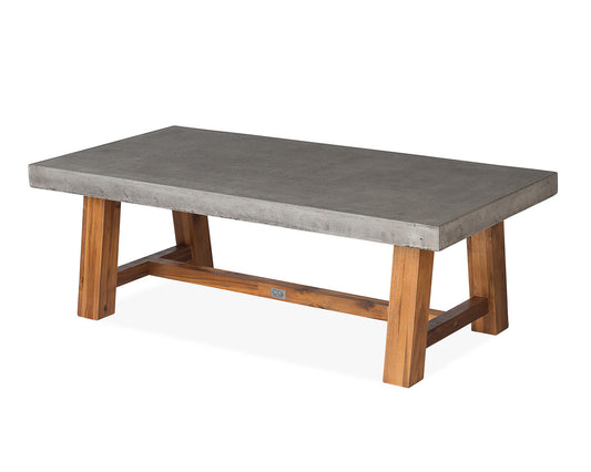CO9 Design - Bridge Rectangular Coffee Table with Cement Top and Acacia Base | [BD49]