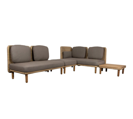 Cane-Line - Arch corner sofa w/ low backrest & table - ARCH 1