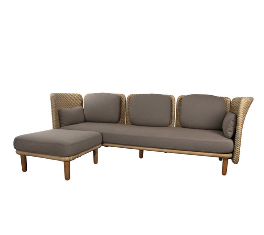 Cane-Line - Arch 3-seater sofa w/ low arm/backrest & chaise lounge - ARCH 3