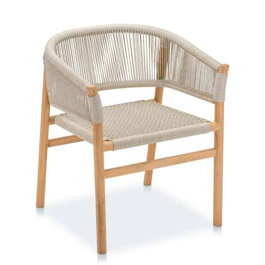 CO9 Design - Ava Natural Wicker Dining Arm Chair - Set of 2 | [AV15N-2]