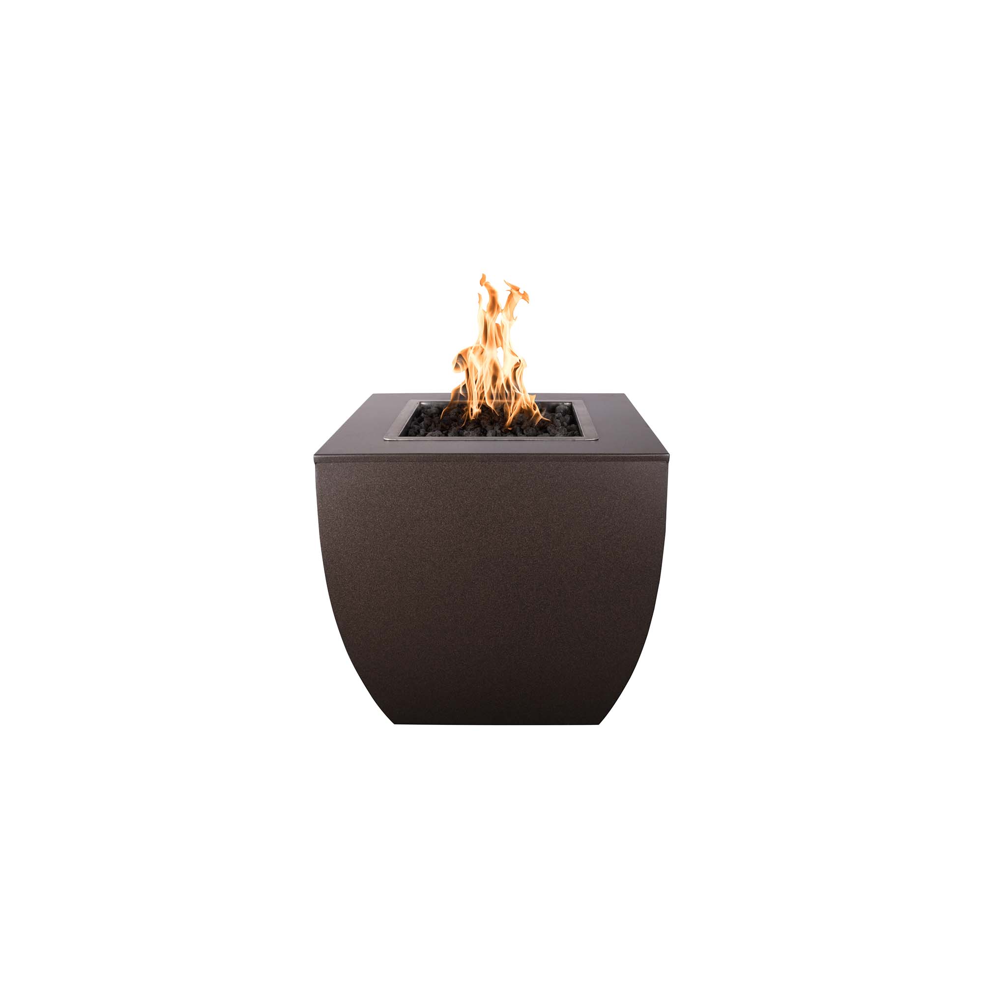 The Outdoor Plus - 36" Square Avalon Tall Commercial Grade CSA Certified Fire Pit- Hammard Copper & Steel  - OPT-AVTFPCPR3636