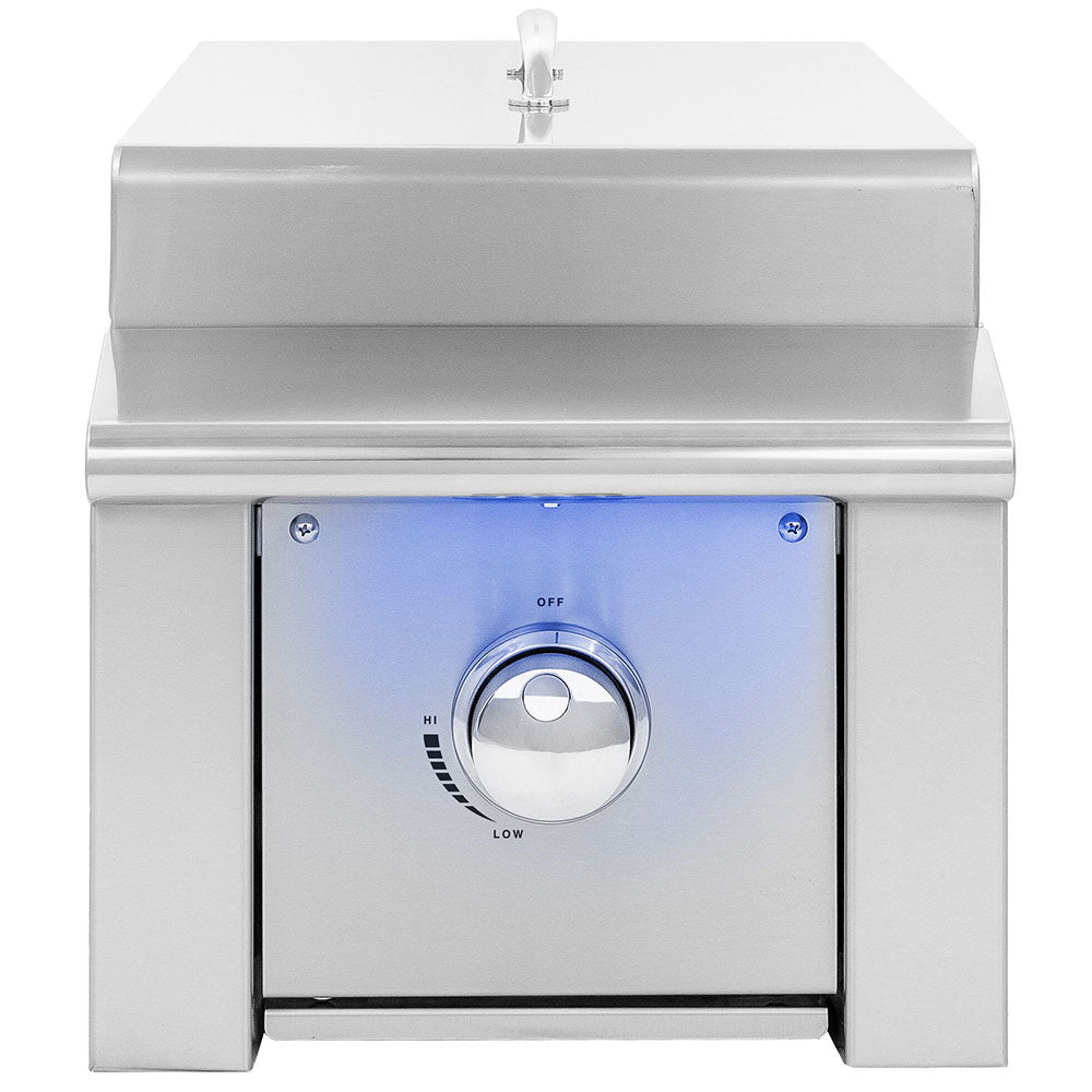 Alturi Grills 15,000 BTU Built-In Natural Gas / Propane Gas Searing Side Burner with LED Lighting & Stainless Steel Lid