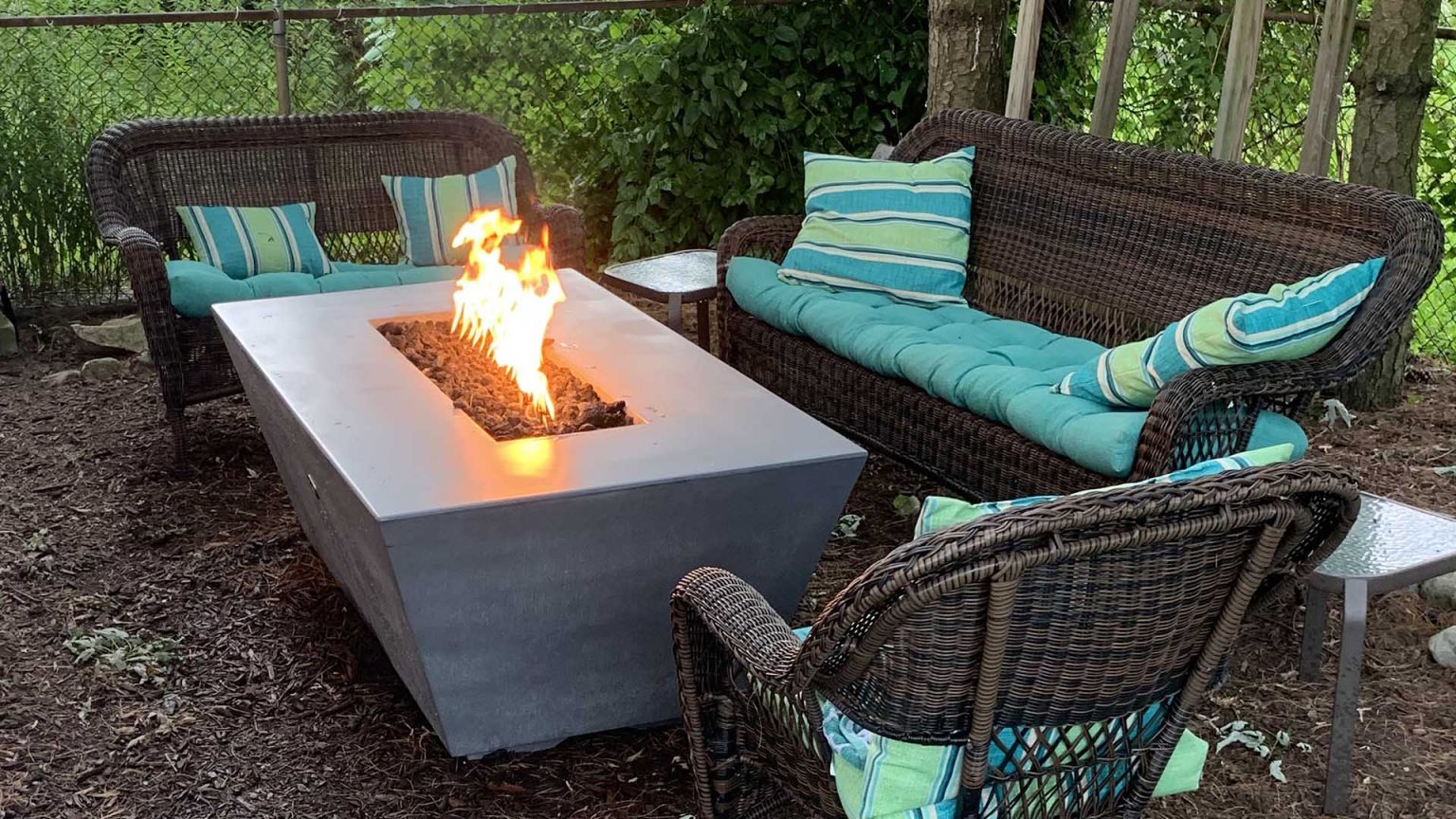 The Outdoor Plus - Angelus 60" Rectangle Concrete Fire Pit Table - OPT-AGLGF60