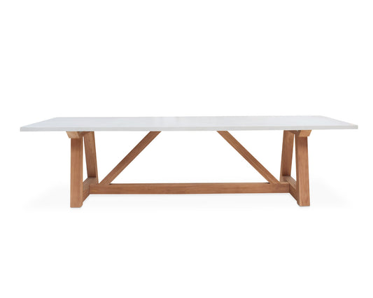 CO9 Design - Bayridge 118" Rustic Dining Table with Grey Stone-Top | [BA118G]