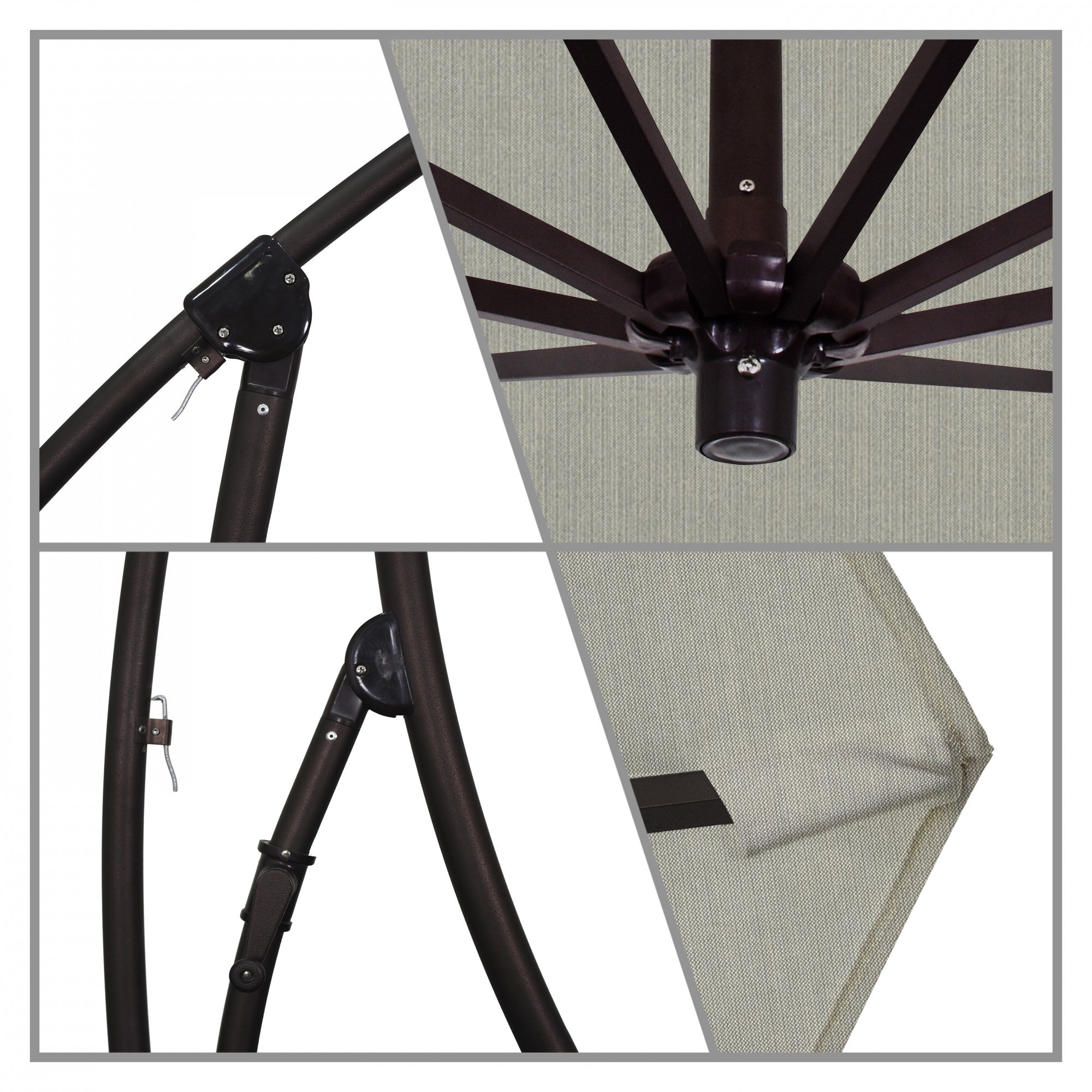 California Umbrella - 9' - Cantilever Umbrella - Aluminum Pole - Spectrum Dove - Sunbrella  - BA908117-48032
