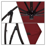 California Umbrella - 9' - Cantilever Umbrella - Aluminum Pole - Spectrum Ruby - Sunbrella  - BA908117-48095