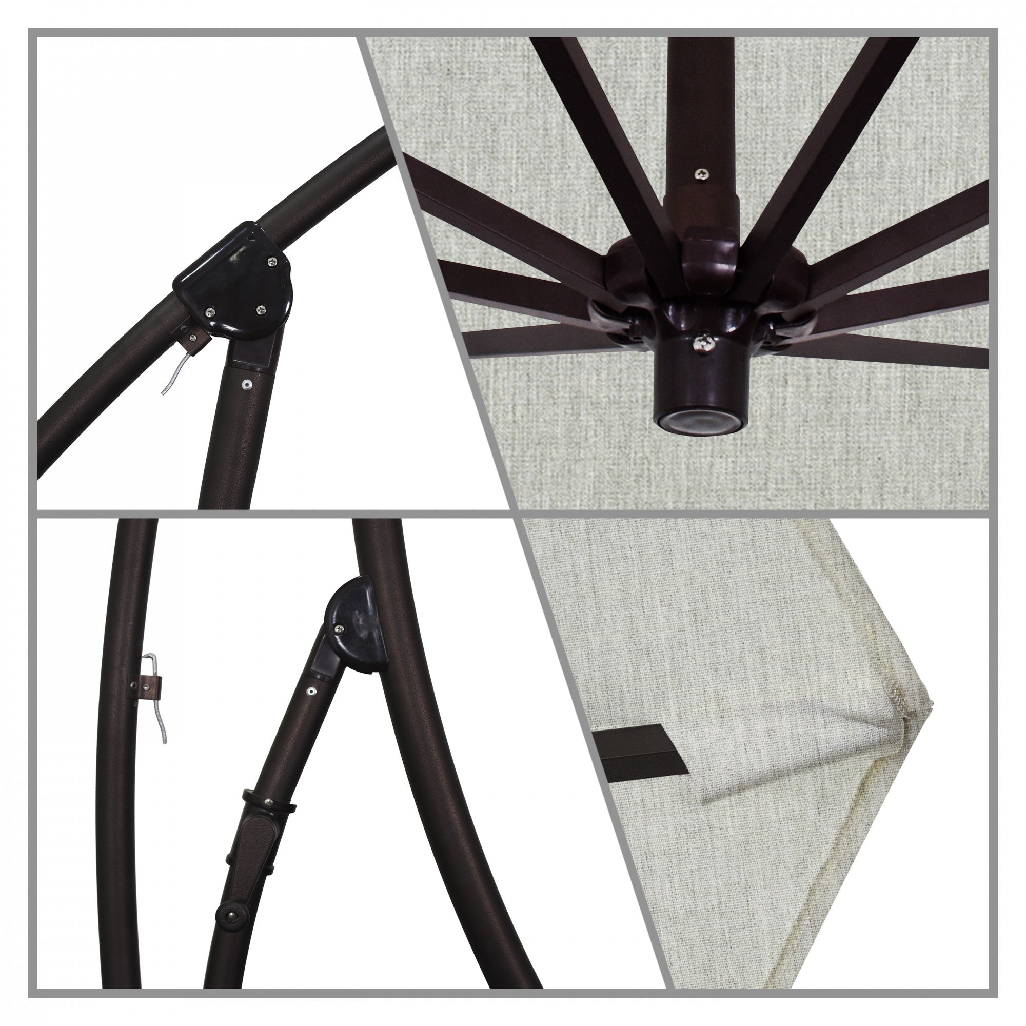 California Umbrella - 9' - Cantilever Umbrella - Aluminum Pole - Granite - Sunbrella  - BA908117-5402