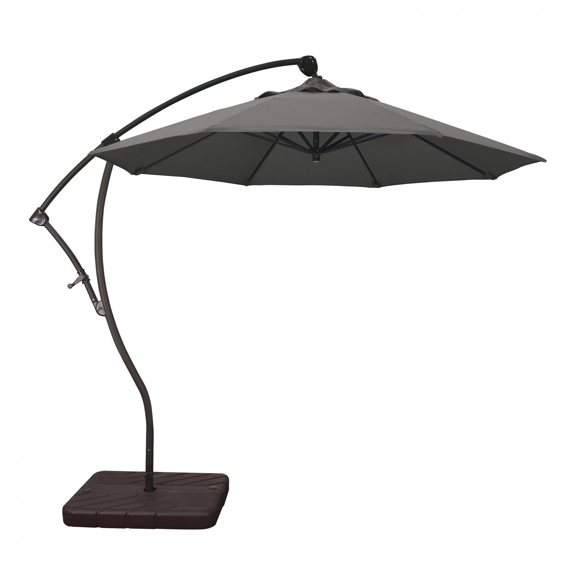 California Umbrella - 9' - Cantilever Umbrella - Aluminum Pole - Charcoal - Sunbrella  - BA908117-54048
