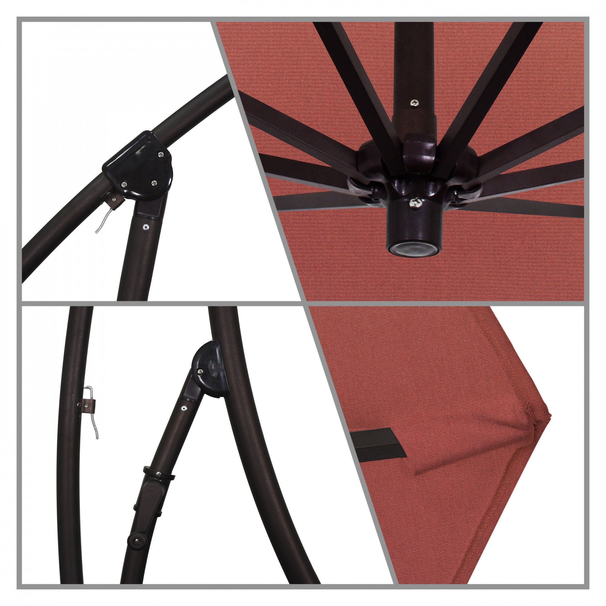 California Umbrella - 9' - Cantilever Umbrella - Aluminum Pole - Henna - Sunbrella  - BA908117-5407