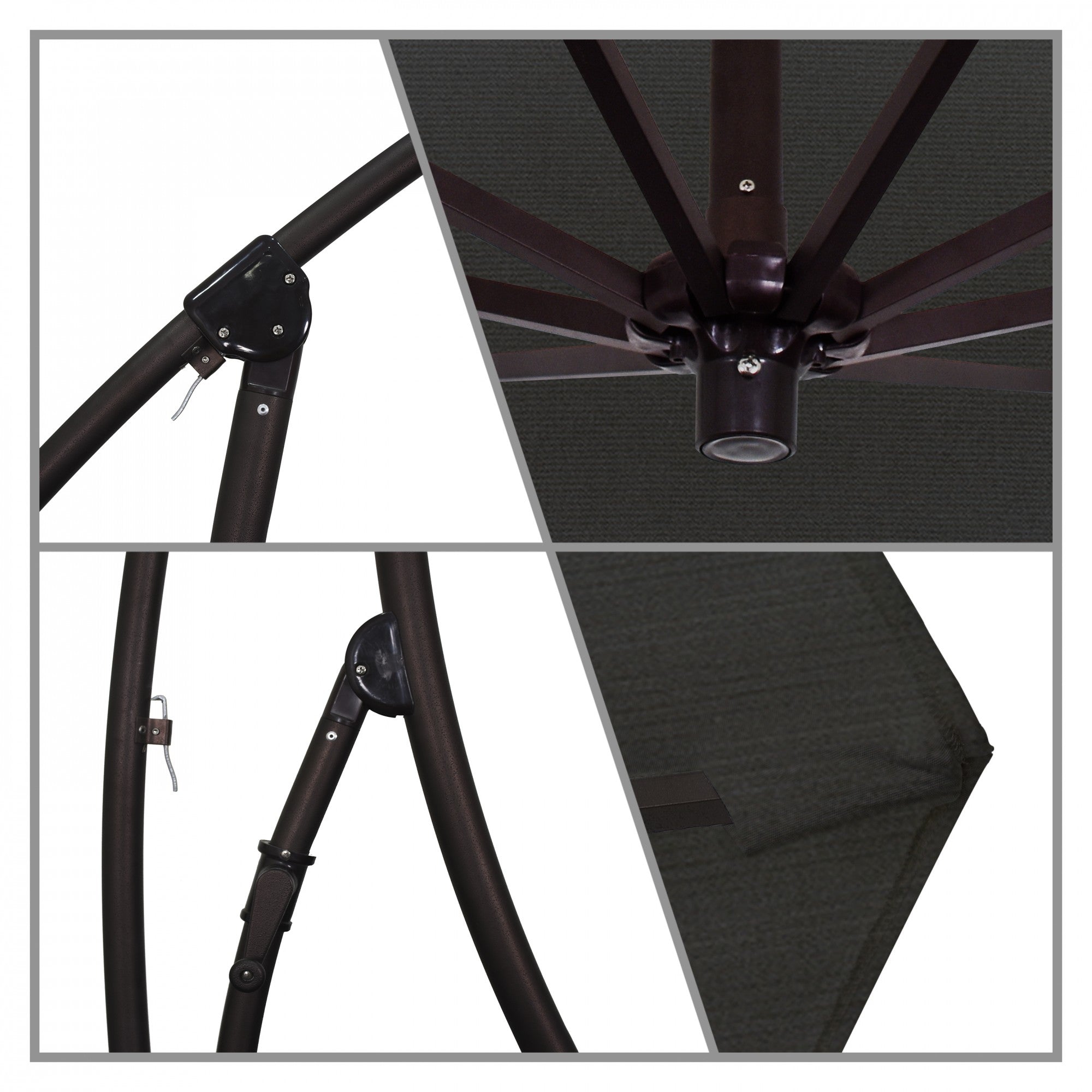 California Umbrella - 9' - Cantilever Umbrella - Aluminum Pole - Black - Sunbrella  - BA908117-5408