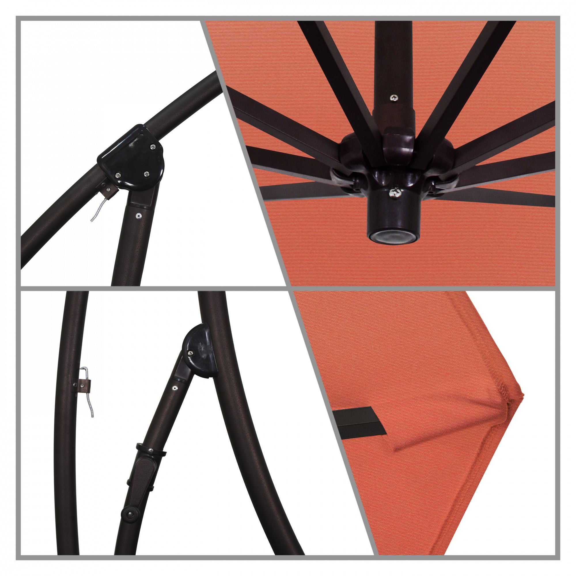 California Umbrella - 9' - Cantilever Umbrella - Aluminum Pole - Melon - Sunbrella  - BA908117-5415