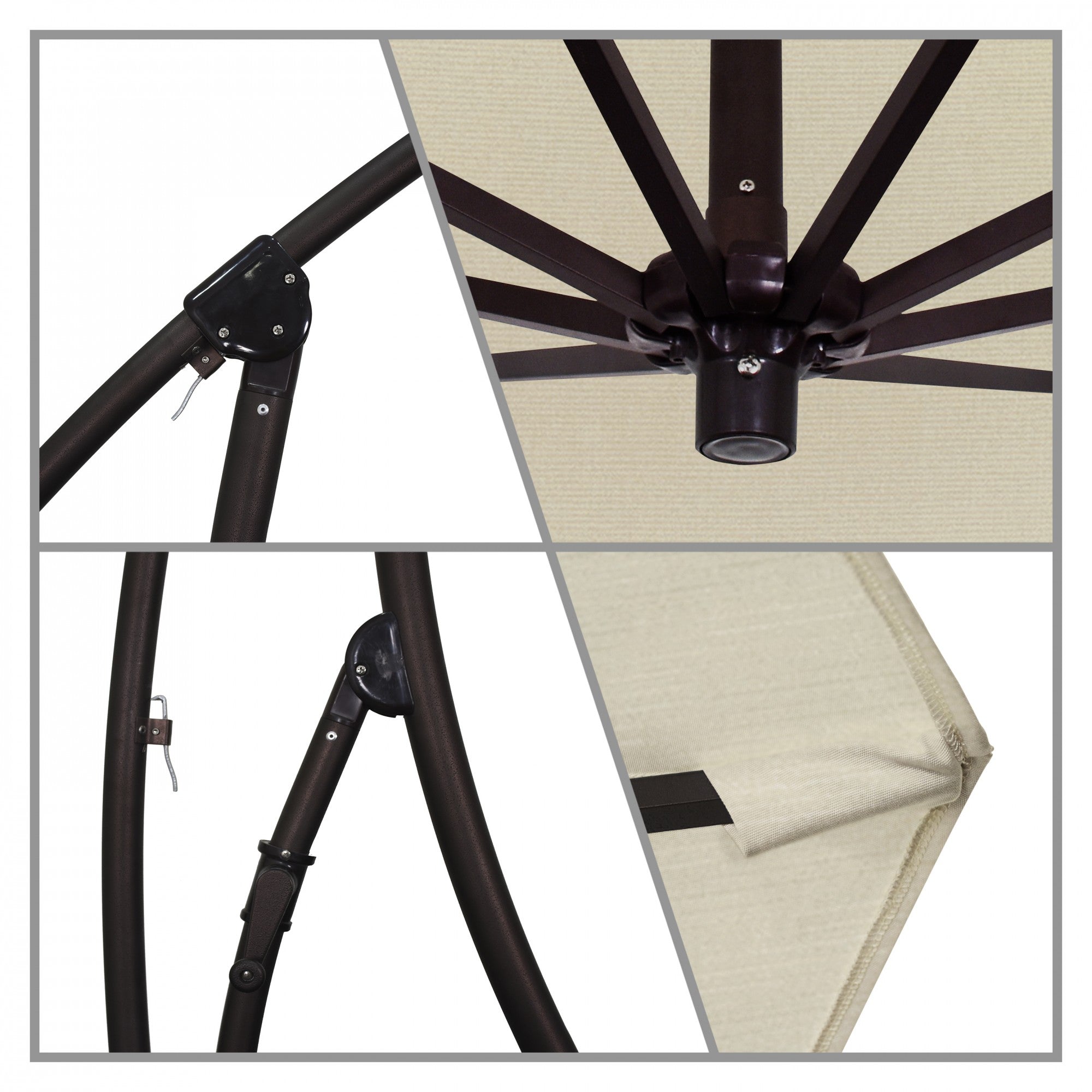 California Umbrella - 9' - Cantilever Umbrella - Aluminum Pole - Antique Beige - Sunbrella  - BA908117-5422