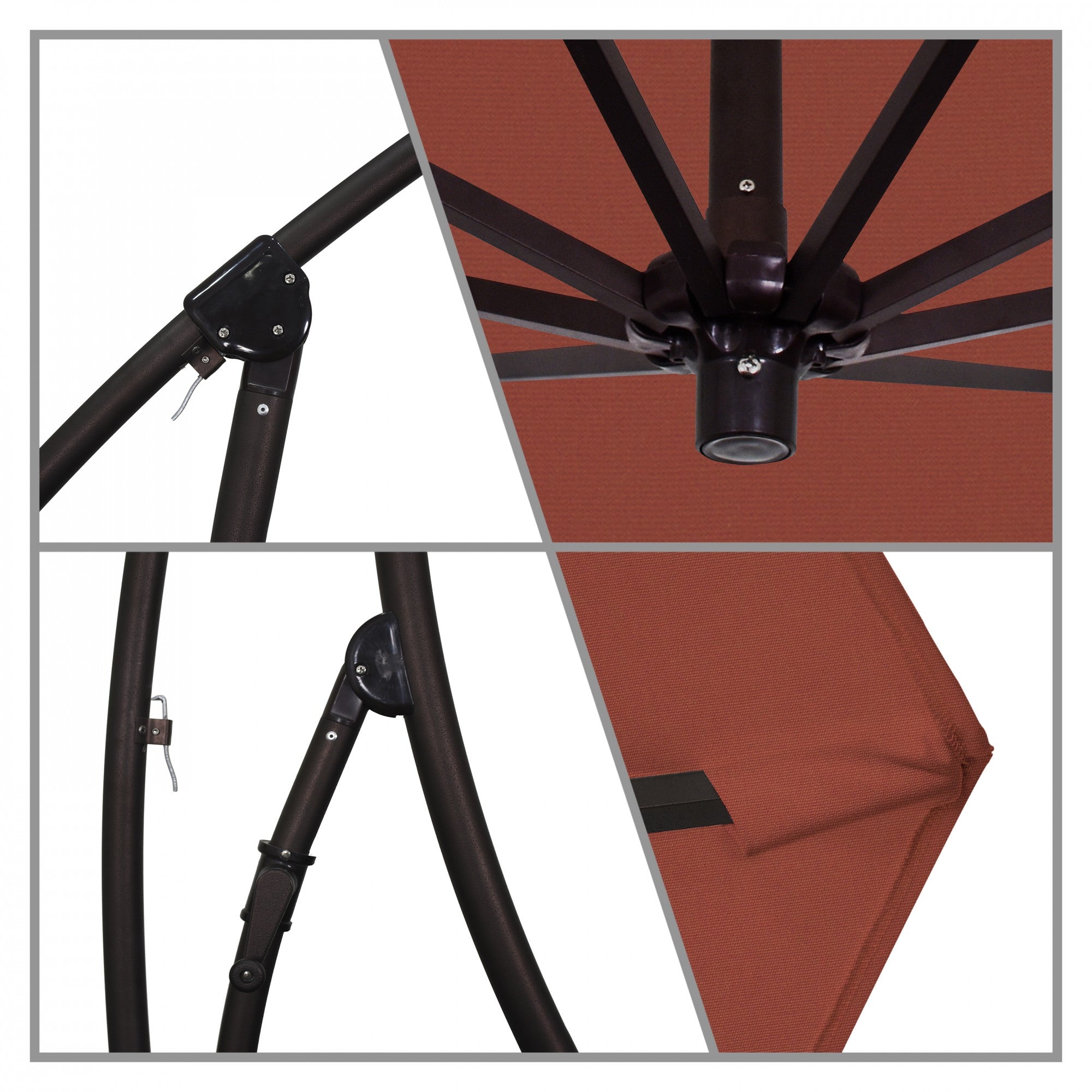 California Umbrella - 9' - Cantilever Umbrella - Aluminum Pole - Terracotta - Sunbrella  - BA908117-5440