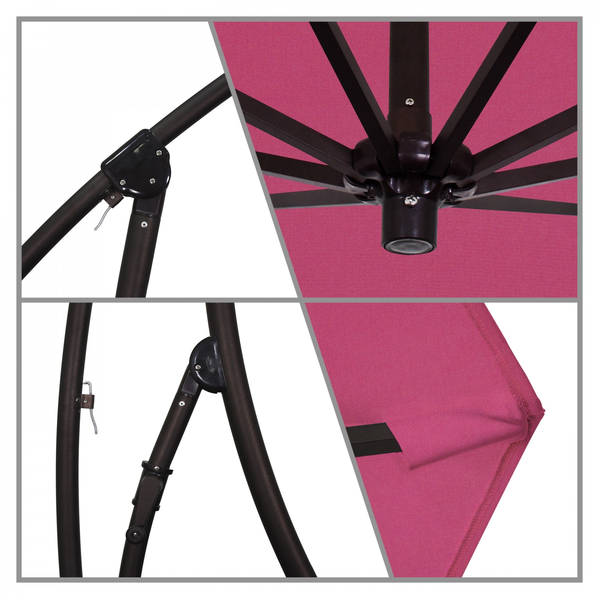 California Umbrella - 9' - Cantilever Umbrella - Aluminum Pole - Hot Pink - Sunbrella  - BA908117-5462