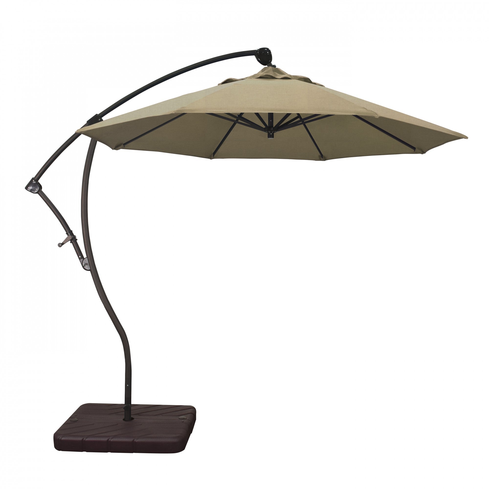 California Umbrella - 9' - Cantilever Umbrella - Aluminum Pole - Heather Beige - Sunbrella  - BA908117-5476
