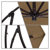 California Umbrella - 9' - Cantilever Umbrella - Aluminum Pole - Teak - Sunbrella  - BA908117-5488