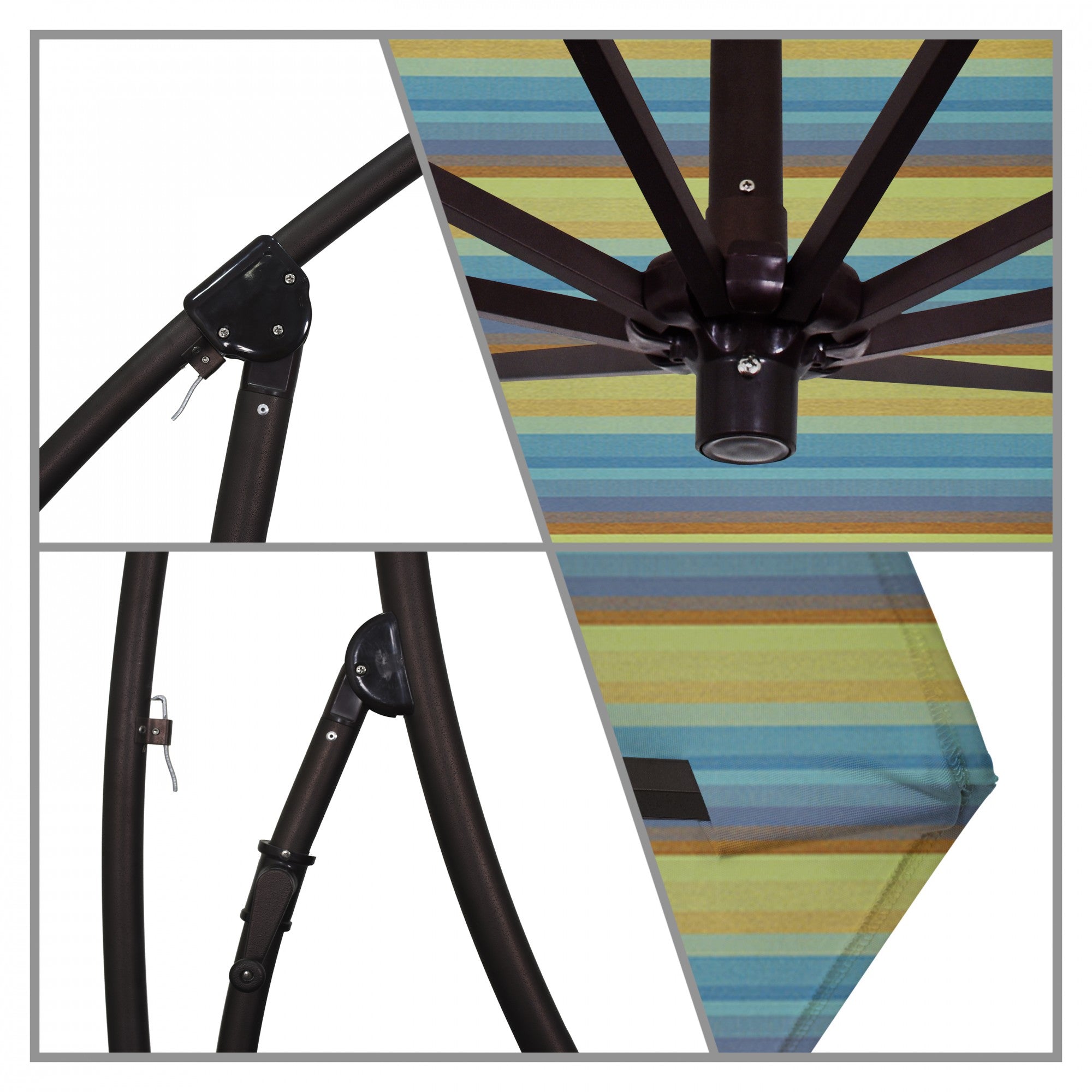 California Umbrella - 9' - Cantilever Umbrella - Aluminum Pole - Astoria Lagoon - Sunbrella  - BA908117-56096
