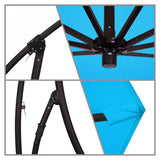 California Umbrella - 9' - Cantilever Umbrella - Aluminum Pole - Canvas Cyan - Sunbrella  - BA908117-56105
