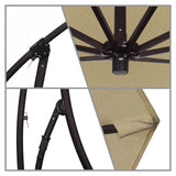 California Umbrella - 9' - Cantilever Umbrella - Aluminum Pole - Linen Sesame - Sunbrella  - BA908117-8318