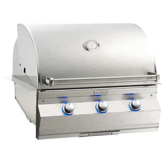 Fire Magic - Aurora A660I 30" Built In Natural Gas/Propane Grill With Analog Thermometer - A660I-7LAX