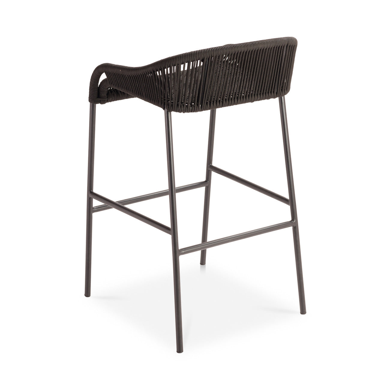 CO9 Design - Belmont Rope Bar Stool | Black and Taupe | [BE17B] [BE17T]