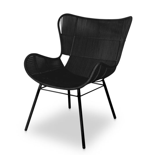 CO9 Design - Brewer All-weather Lounge Chair with a Lava Metal Base | [BW30B]