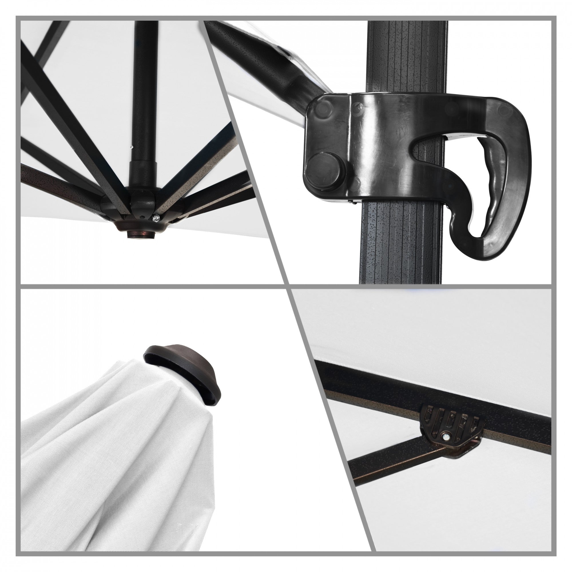 California Umbrella - 8.5' - Cantilever Umbrella - Aluminum Pole - Natural - Sunbrella  - CALI85858A117-5404